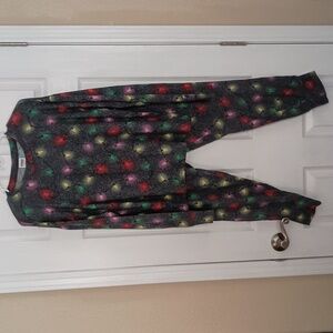 Pink Victoria's Secret Cozy Sleepwear PJ Set Holiday String Lights b580